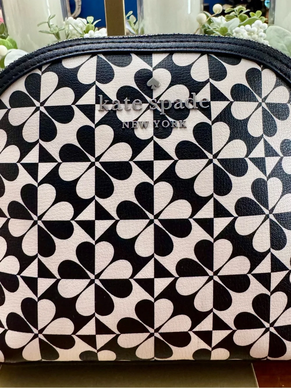 kate spade Black & Cream Geo Floral Crossbody